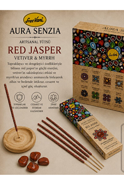 SultanofAura Sreevani Aura El Yapımı Kırmızı Jasper Ritüel Tütsüsü - Toprakla...