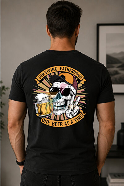 Büşra Çetin Father's Day T-Shirt, Fatherhood Is Surviving on Beer, Dad T-Shir...