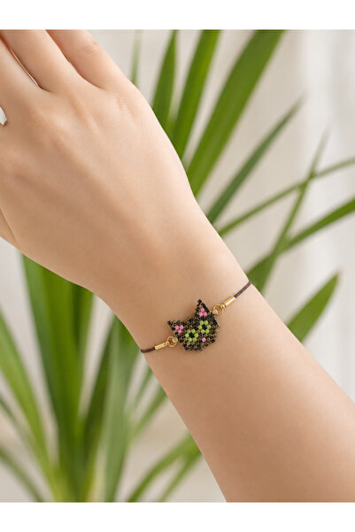 Kübüşün Atölyesi Ka-011 Miyuki Cat Bracelet - Handmade - Tekir