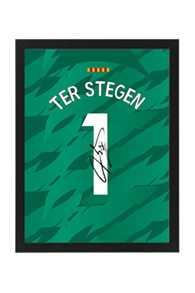Boomah Accessories Marc Ter Stegen Barcelona Autographed Jersey Poster with F...