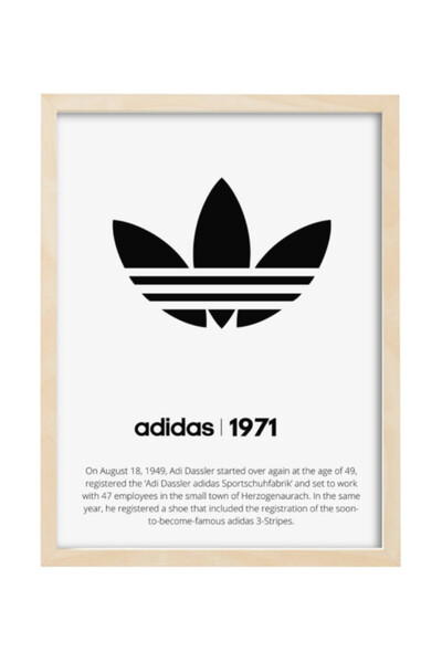 Boomah Accessories Adidas Logo 1971 Poster with Frame 30x40cm
