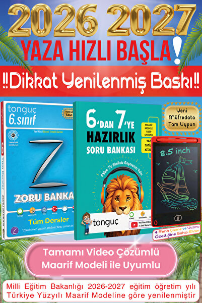 Tonguç Yayınları 6'dan 7'ye Hazırlık Tüm Dersler Soru Bankası Yaz Tatili Kita...