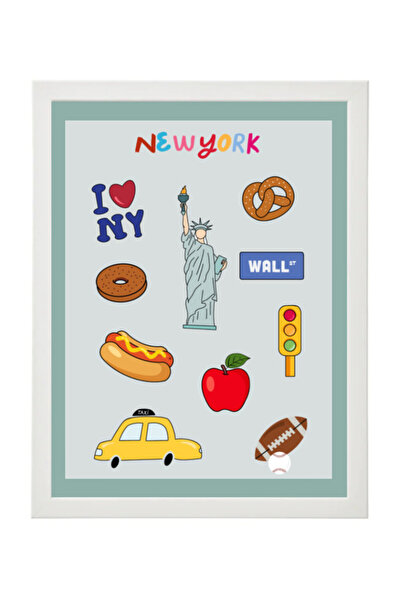 Boomah Accessories New York USA Travel Digital Wall Art Poster with Frame 30x...