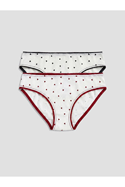 LC Waikiki Esvab • Modern & Distinctive Heart Embroidered Bikini Panties 2-Pack