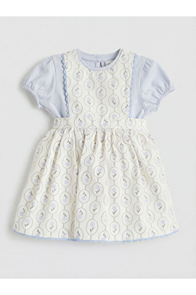 LC Waikiki Rmz Gi̇yi̇m Farkiyla Embroidered Baby Girl Poplin Dress