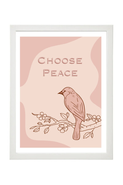 Boomah Accessories Peace Illustration Wall Art Poster with Frame 30x40cm