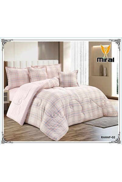 miral Summer Bedspread -Rahaf -Nefren 6 Pieces -Mesh Fabric -Microfiber -Ligh...