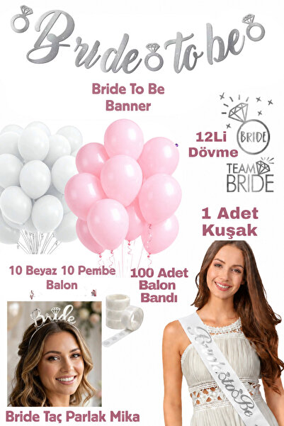 Baloncu Nene Set pentru viitoare mireasă, Banner, Balon, Coroană, Set de tatu...