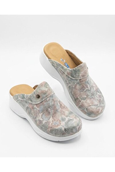 BLUMSABOTERLİK Patterned Genuine Leather Women's Orthopedic and Anatomical St...
