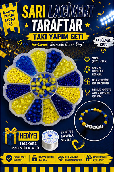 By MO Accessories Erkekler ve Kızlar İçin Taraftar Sarı Lacivert Takı Bilekli...