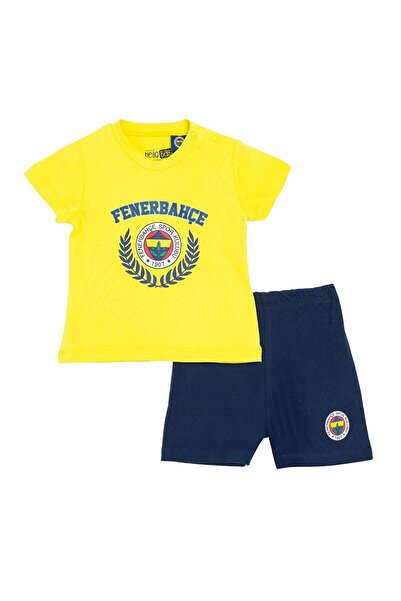 Fenerbahçe Erkek Bebek Pijama Takımı Bisiklet Yaka Kısa Kol Reçme