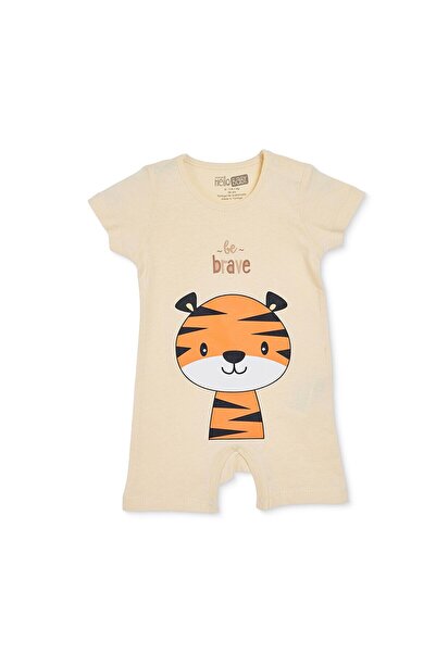 ebebek Hello Baby HelloBaby Erkek Bebek Kısa Tulum Hayvan Baskılı Çıtçıtlı Bi...