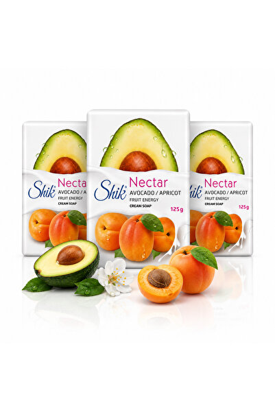 shık Set 3 săpunuri Nectar® cu aromă de avocado și caise, 3 x 125 g