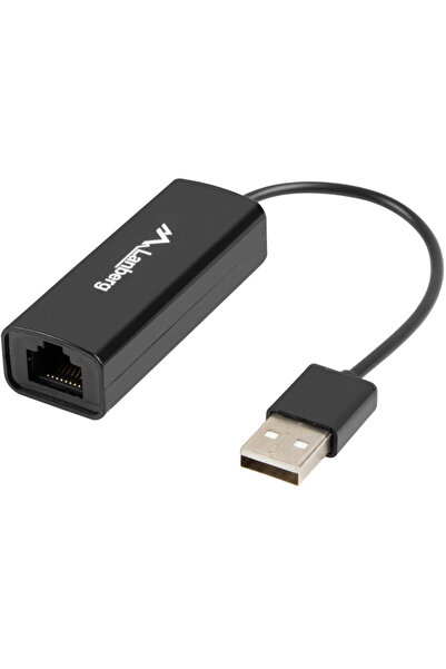 Lanberg Network card 41869, USB 2.0 male to RJ-45 female, Ethernet adapter, i...