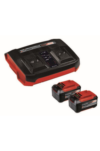 Einhell Kit încărcător dublu și baterii Classic Power X-Change 2 x 5.2 Ah, Ne...
