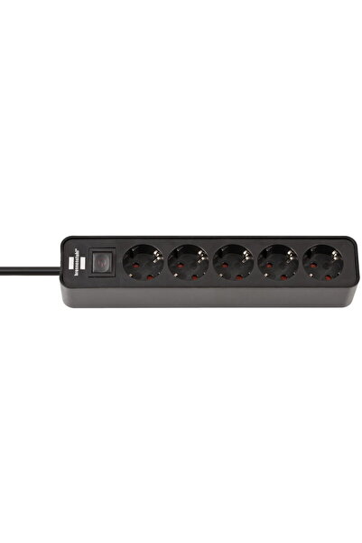 Brennenstuhl Prelungitor Ecolor 5 prize, 1,5m H05VV-F 3G1,5 Negru