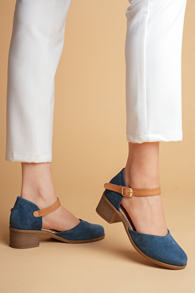 ANALİN SHOES Women's Genuine Leather Closed Toe Ankle Strap Sandals