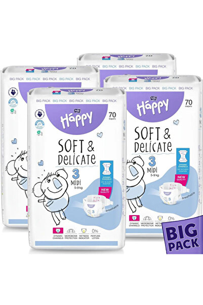 Happy Promo Big Pack: 4 x 70 pcs * 280 pcs Bella Soft & Delicate MIDI N° 3 Di...