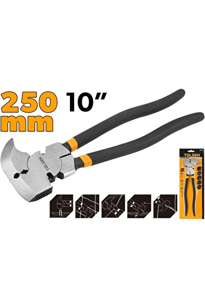 TOLSEN Fencing Pliers 250mm 10 Inch Multi Function Grip and Cutting Tool for ...