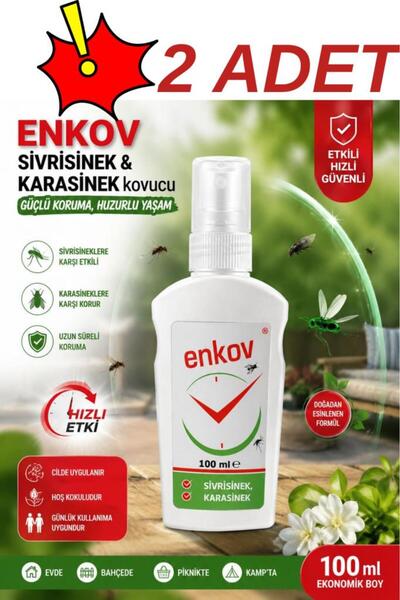 Renkli Duvarlar 2 ADET 100 ml Sivrisinek ve Kene Karasinek Kovucu Sprey Losyo...