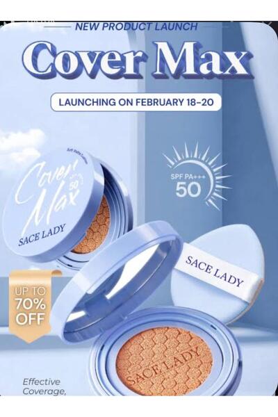 Sace Lady Cover Max PUDRA Soft Matte Cushion SPF 50 PA+++ Yağlı ciltler için ...