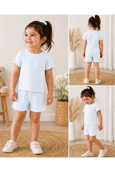CINARIUM Girl's Casual Shorts T-Shirt Top and Bottom 2-Piece Set 2-8 Years Old