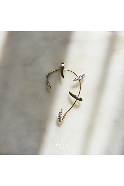 Rococo Shine Tasarım Silver Taşlı Earcuff