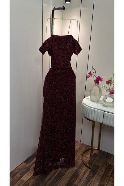 NUHAIRa Beaded Tulle Evening Dress
