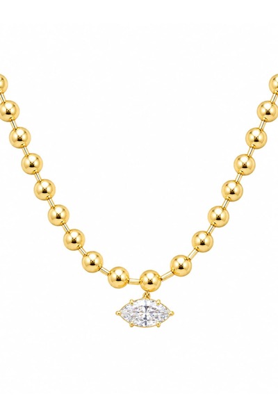 CHARMLUCKY Special Series Marki̇z Stone Charm Necklace