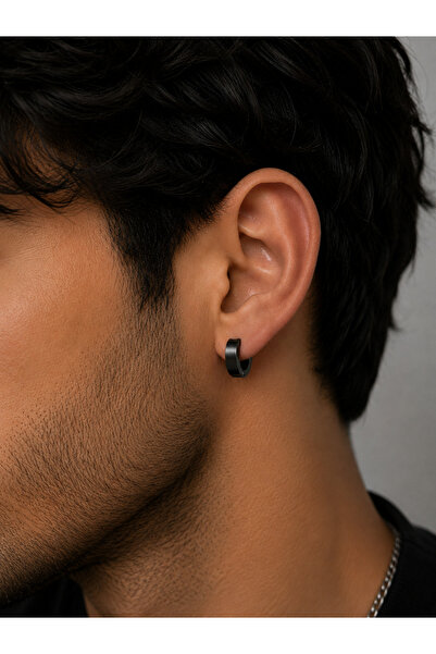 Girift Vintage Graw Black 2 Pieces Steel No-Pierce Compression Earrings
