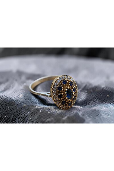 Rubino Silver 925 ayar gümüş Kadın yüzük - Safir Taşlı Kadın Yüzük - Bronz De...