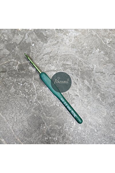 urzsmell Tunç Green - Wool Crochet Hook with Elastic Handle - 1 Piece 2.5mm W...