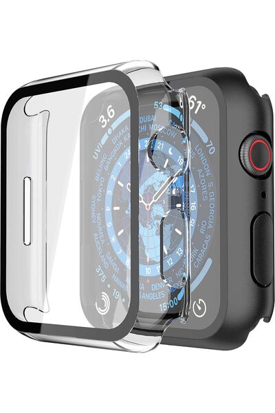 ZTECH PC Protective Case with Tempered Glass Screen Protector for Apple Watch...