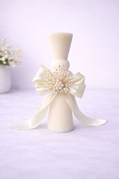 CRL Lumânări clepsidră ivory H27 cm-D6cm
