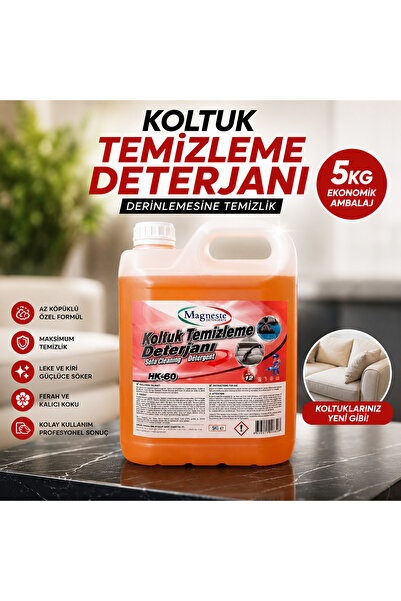 Magneste Halı Koltuk Temizleme Deterjanı 5 Kg HK-60 Az Köpüklü Profesyonel Ha...