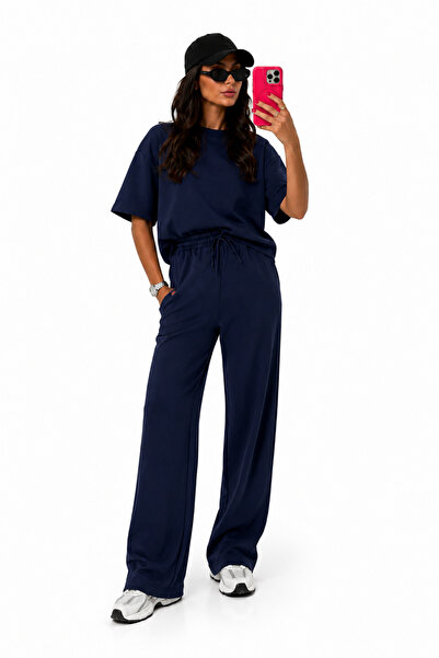 BARLİZ Women's Short Sleeve Crew Neck Casual Loose Wide Set