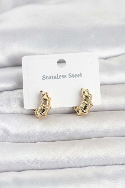 Inure Jewelry 316L الصلب لون الذهب هوب نموذج أقراط نسائية