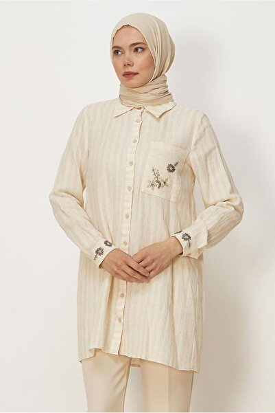 Alvina Shirt Collar Muslin Tunic 46525