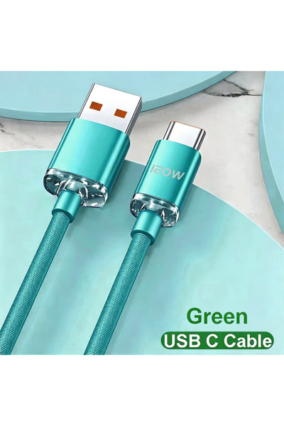 Choice29 كابل USB C أخضر من NNBILI جديد بطول 2 متر، 120 واط، من النوع C إلى ا...
