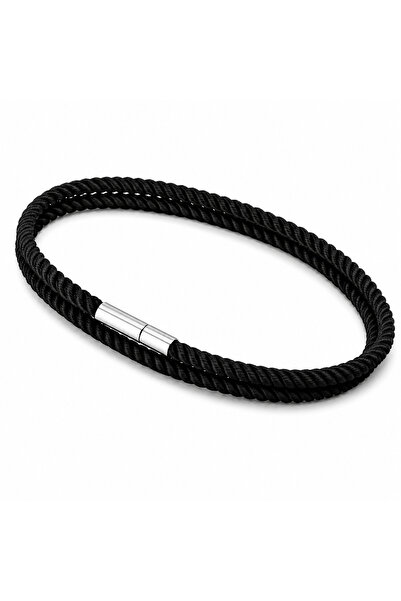 OutfitModa Men's Double Black Rope-Handled Bracelet – Minimalist Gift Bracelet