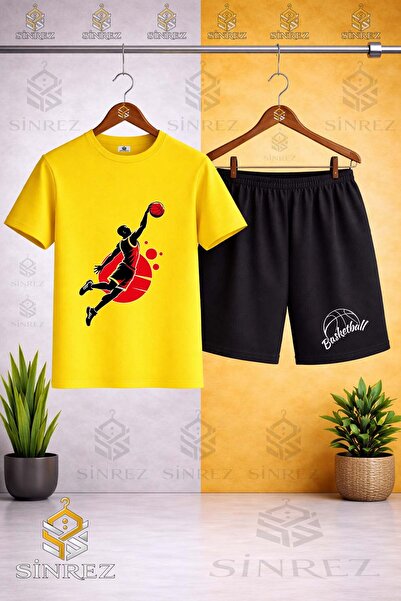 SİNREZ Tricou cu imprimeu RED HOOPER SYH cu guler rotund - Set pantaloni scurți