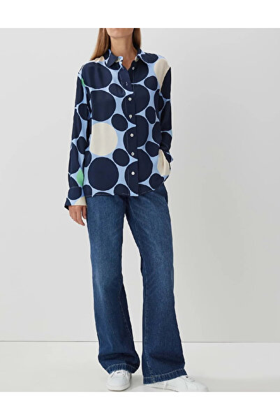 Evendi Oversized Shirt, Navy Blue