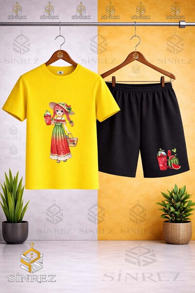 SİNREZ Tricou imprimat pentru copii, cu gât rotund, pentru fete, cu imprimeu ...