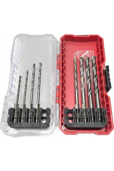 Einhell Set 10 burghie zidarie tija E 6,3, insertie de carbura, ax rulat, cut...