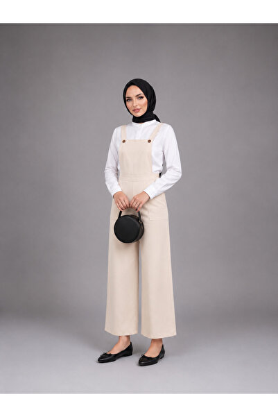 FREYA MODA Gabardin Pantolonlu Salopet Tulum