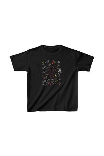 Mariposa Secret Unisex Kids Printed T-Shirt - Black
