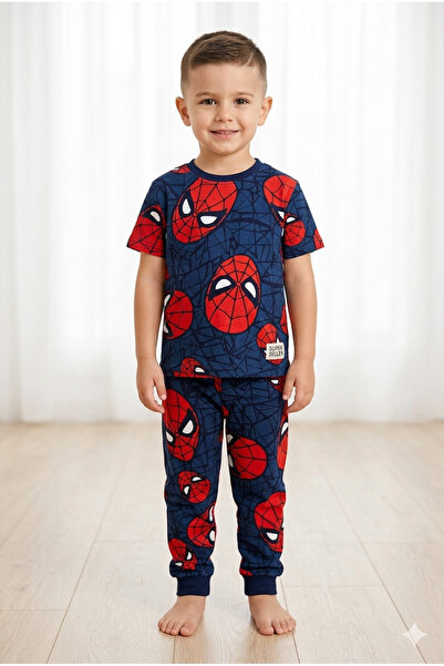 Baby Erkek Çocuk Kısa Kol 2'li Pijama Takımı %100 Pamuk Süprem Örümcek Adam D...
