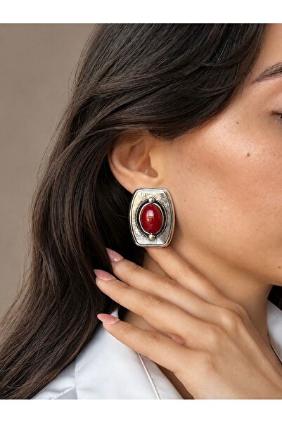 Charmist Steel Anita Earrings Burgundy