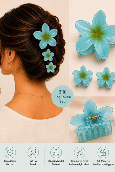 Trend Mixs Floral Hair Clip Set Mini Hairpin Barrette Transparent Women Hair ...