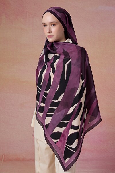 hansilk.co Amethyst Zebra %100 İpek Şal 70*190 cm